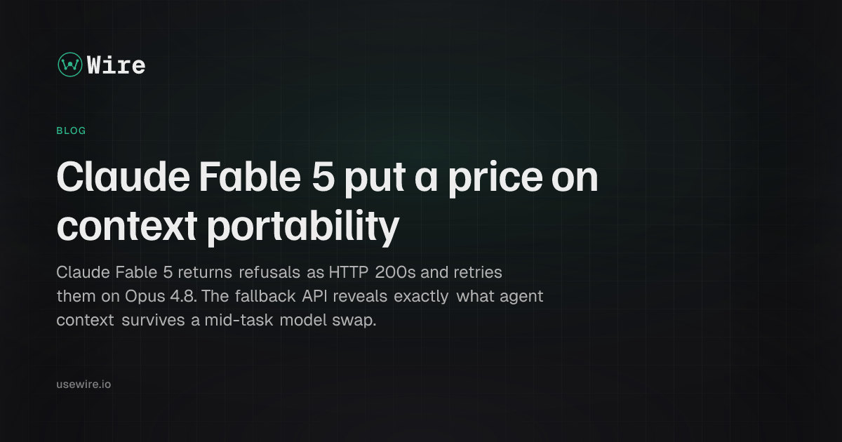 Claude Fable 5 put a price on context portability
