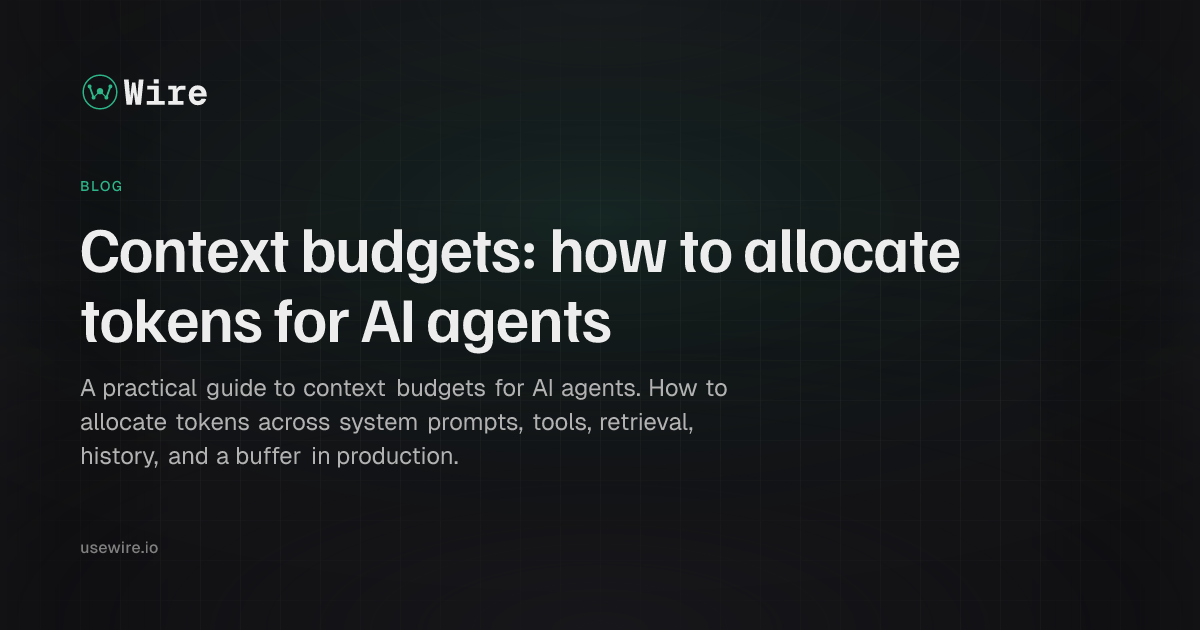 Context budgets: how to allocate tokens for AI agents | Wire Blog
