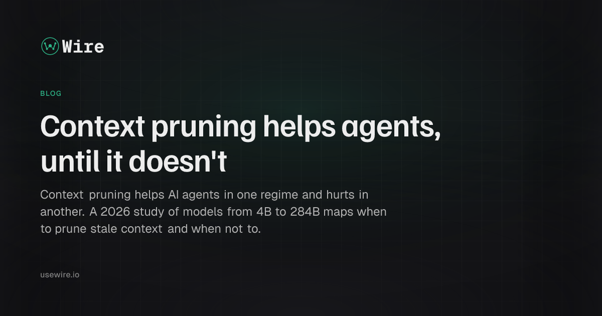 Context pruning helps agents, until it doesn't