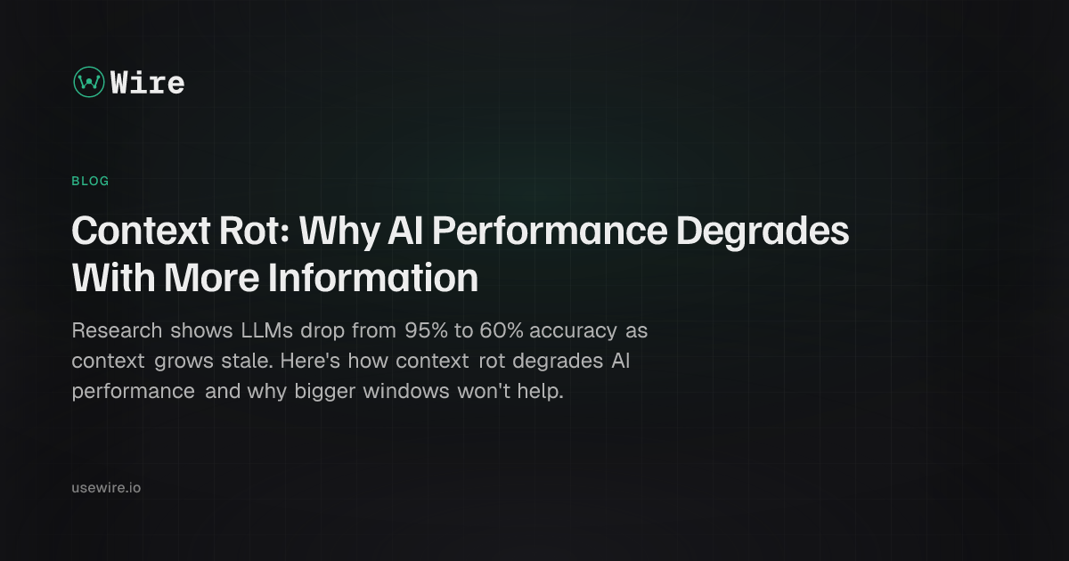 Context Rot: Why AI Performance Degrades With More Information | Wire Blog