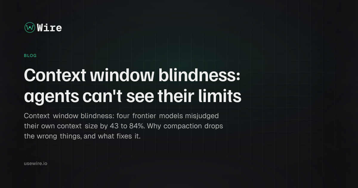 Context window blindness: agents can't see their limits