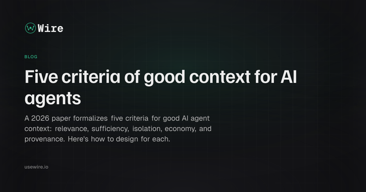 Five criteria of good context for AI agents