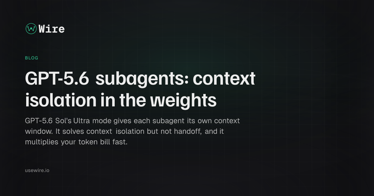 GPT-5.6 subagents: context isolation in the weights