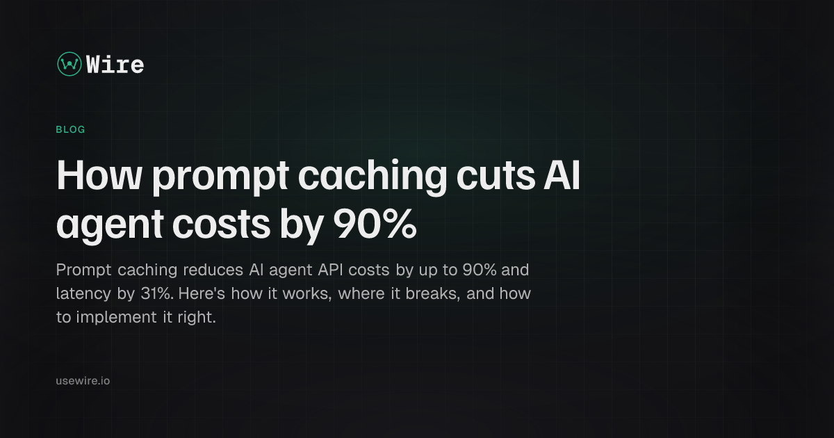 How prompt caching cuts AI agent costs by 90% | Wire Blog
