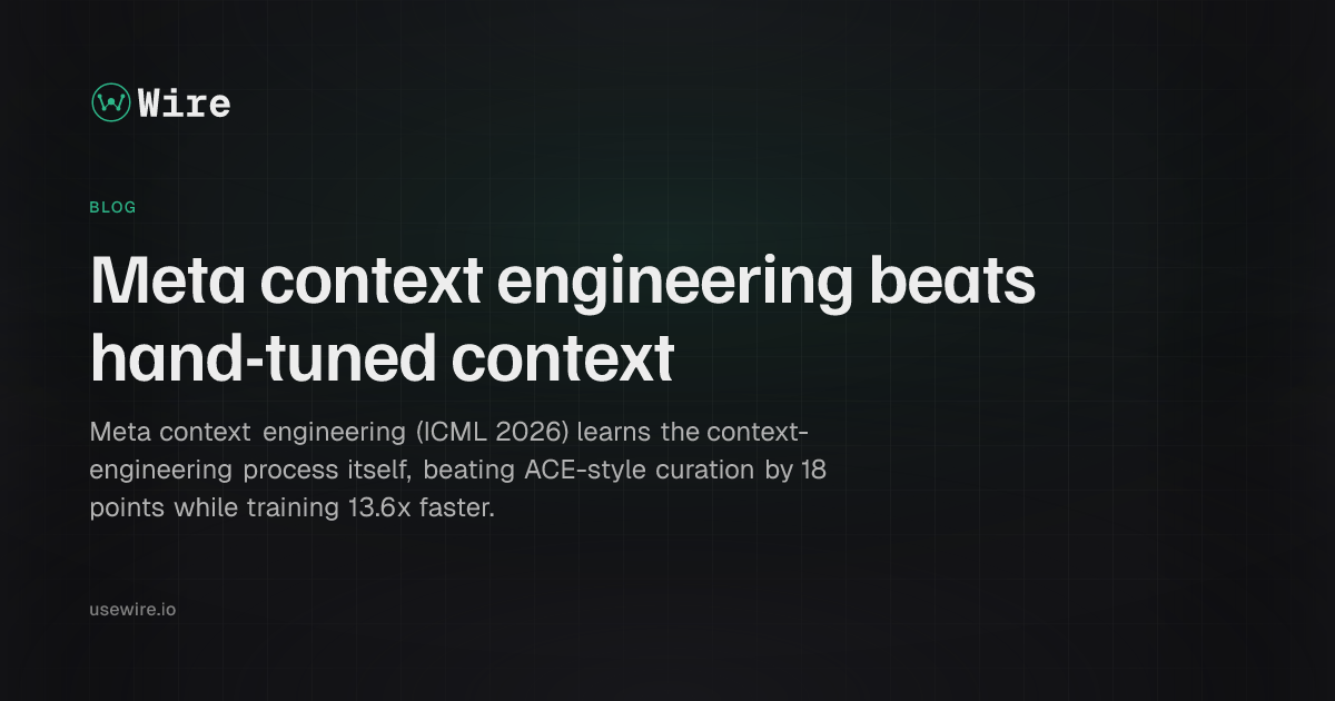 Meta context engineering beats hand-tuned context